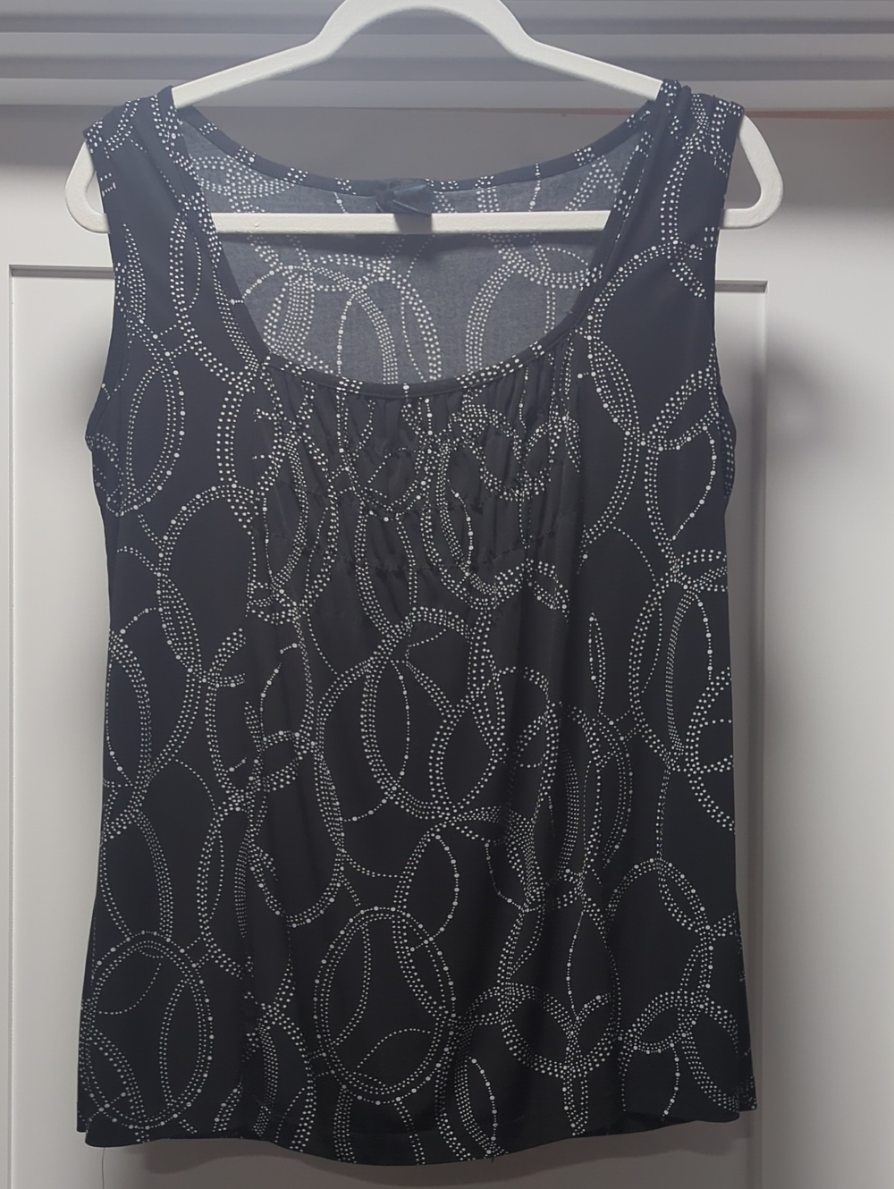Saint Tropez West Black Tank Top with White Ring Print
